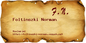 Foltinszki Norman névjegykártya